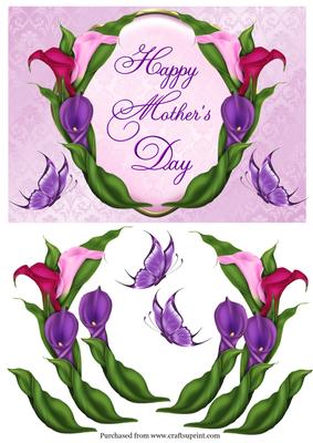 Mothers Day Card Topper with Lillies