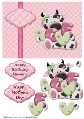 Mummy Cow Card Topper