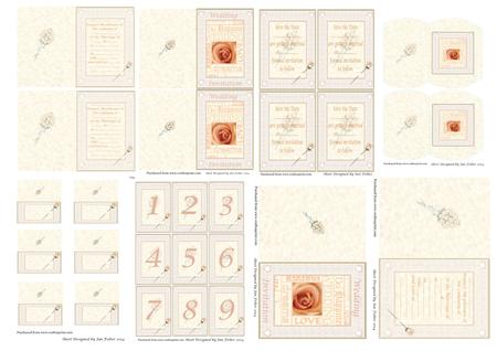 Peach Rose Wedding Stationary Kit