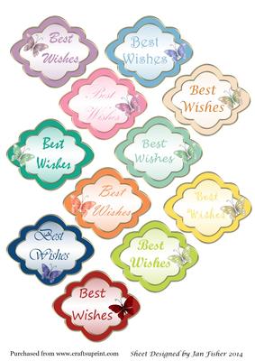 Best Wishes Toppers with Butterfly Detail 1