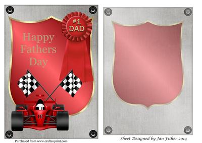 Fathers Day Card Front with Insert Red Car