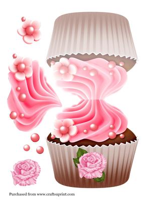 Cupcake Shaped Card in Pink