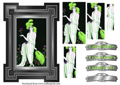 Art Deco Pyramid Topper in Lime