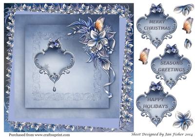 8in Winter Flower Topper