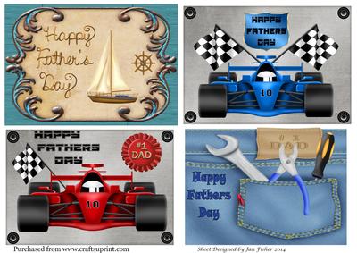 4 x A6 Size Fathers Day Toppers