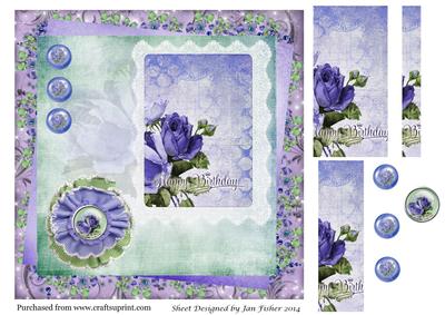8 in Lilac Rose Card Front