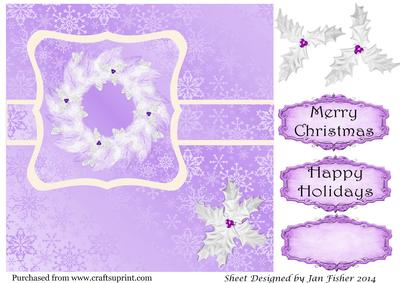 8in Card Front Wreath in Lilac