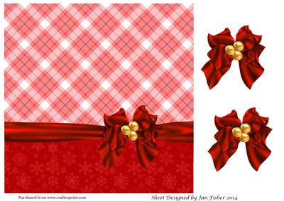 8in Red Tartan Christmas Backing Paper