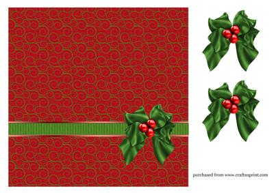 8in Backing Red with Green Swirls