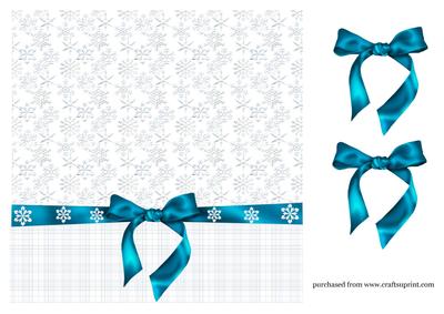 8in Backing Snowflakes with Blue Ribbon