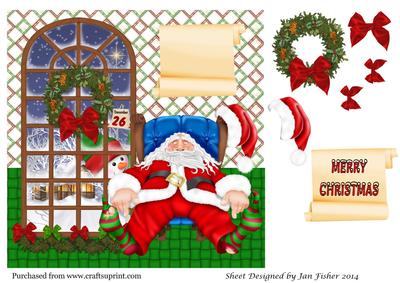 8in Card Front Peek-a-boo Santa