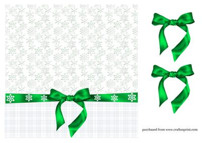 8in Backing Snowflakes-green Ribbon
