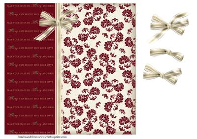8in Backing Cream & Burgundy with Cream Ribbon