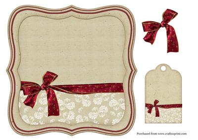 8in Shaped Backing Burgundy & Biege