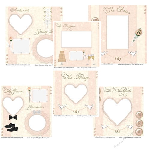 6  12 x 12 scrapbook pages wedding in beige