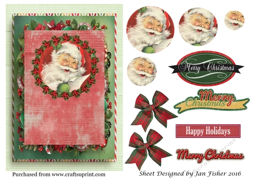 a5 santa pyramid card front