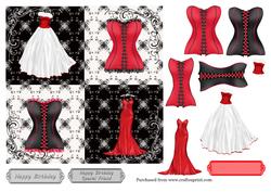 Basques & Dresses in Red & Black