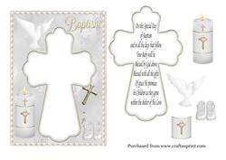 A5 Baptism Card Front in White