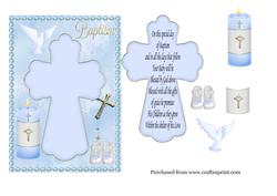 A5 Blue Baptism Card