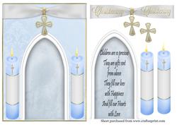 A5 Christening Card in Blue