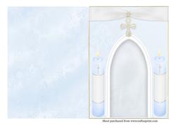 A5 Christening Card Insert in Blue