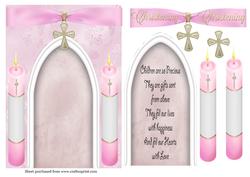 A5 Christening Card in Pink