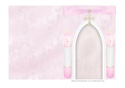A5 Christening Card in Pink Insert