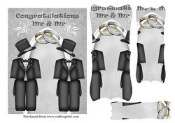 Mr & Mr Pyramid Wedding Topper