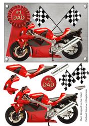 Red Motorbike Decoupage