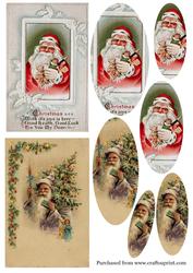 2 Vintage Santa Pyramid Toppers 2