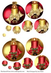 2 Bauble Pyramid Toppers with Candle 2