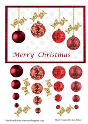 Red & Gold Christmas Pyramid Baubles