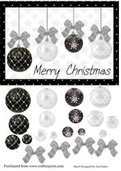 Black & White Christmas Bauble Pyramid