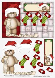 Teddies Santa List with Stockings