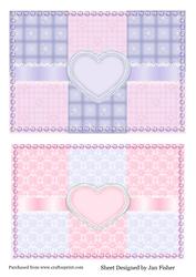 2 A5 Patchwork Card Fronts in Pink & Lilac