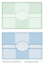 2 Patchwork Card Fronts in Blue & Green