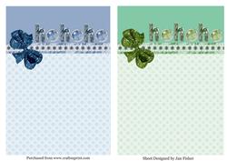 2 A5 Ho Ho Ho Card Fronts in Green & Blue