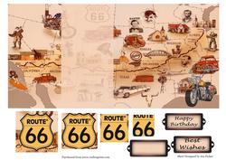 Route 66 No Hole Fold Back Card with Pyramid Topper