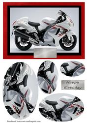 White Motorcycle Oval Pyramid Topper