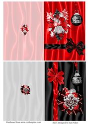 2 A6 Quick Christmas Cards in Red & Black