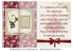 Burgundy & Cream Fold Back Card