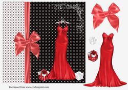 Christmas Dress in Red 8 x 8 in Topper