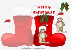 Santas Red Boot Shaped Card