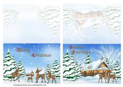 2 A6 Quick Reindeer Christmas Cards
