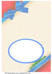 A5 Landscape Insert in Cream with Blue Bow