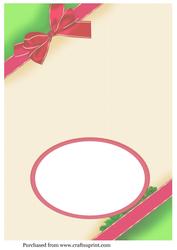 A5 Landscape Insert in Cream with Red Bow