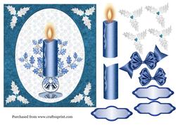 7 in Blue Candle Topper