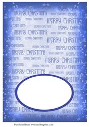 Merry Christmas Landscape Insert in Blue