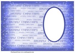 Merry Christmas Portrait Insert in Blue