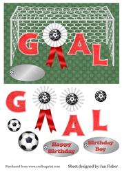 Red Football Goal Card